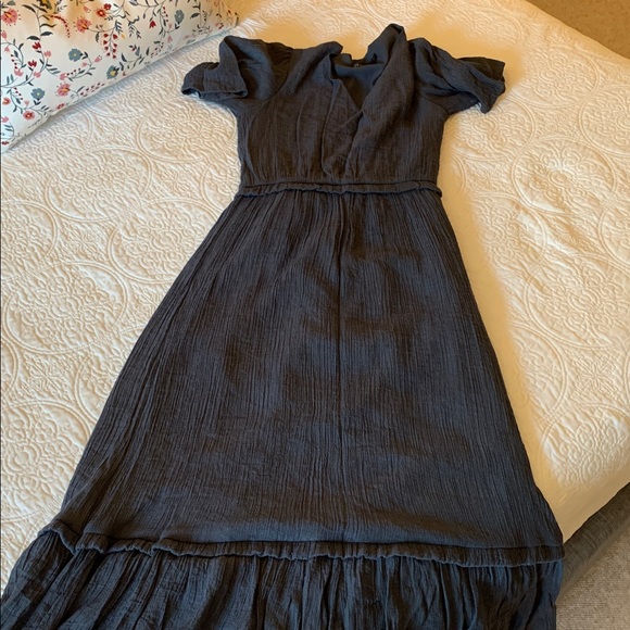 Mikarose Charcoal Flutter Sleeve Maxi Dress - Picture 2 of 4